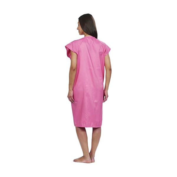 Front Wrap Pink Patient Gown - Image 2